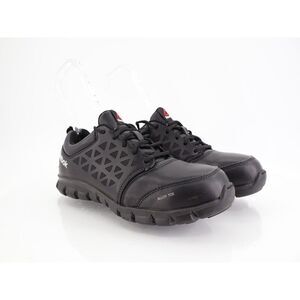 Reebok Work Women 9W Sublite Cushion Work Alloy Toe Shoes Black Slip Resistant